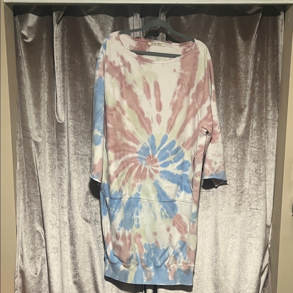 Free People We The Free Tie-Dye Long Sleeve Sweatshirt Dress
